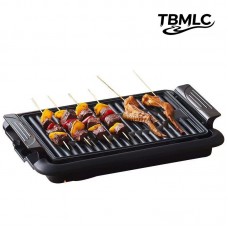 Electric Smokeless Indoor Barbecues Grill w/ Non-Stick Cooking Surface & Adjustable Temperature Knob 